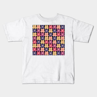 Flowerpower on a black background Kids T-Shirt